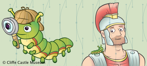 Cliffe the Caterpillar, as Sherlock and with a Roman Soldier