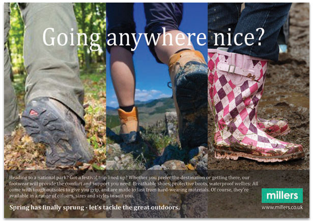 Hiking boots advert