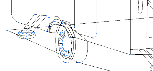 Wireframe of a section of Folding Caravan image