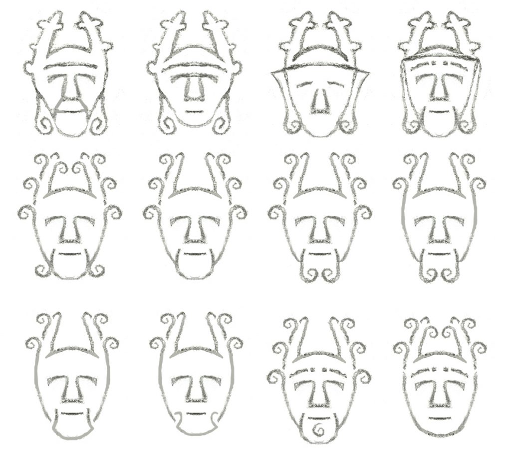 A range of mask sketches